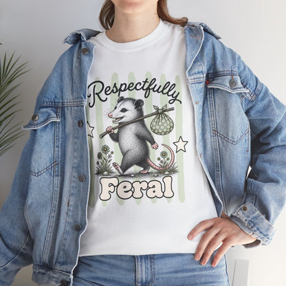 Respectfully Feral Retro Possum Graphic Tee