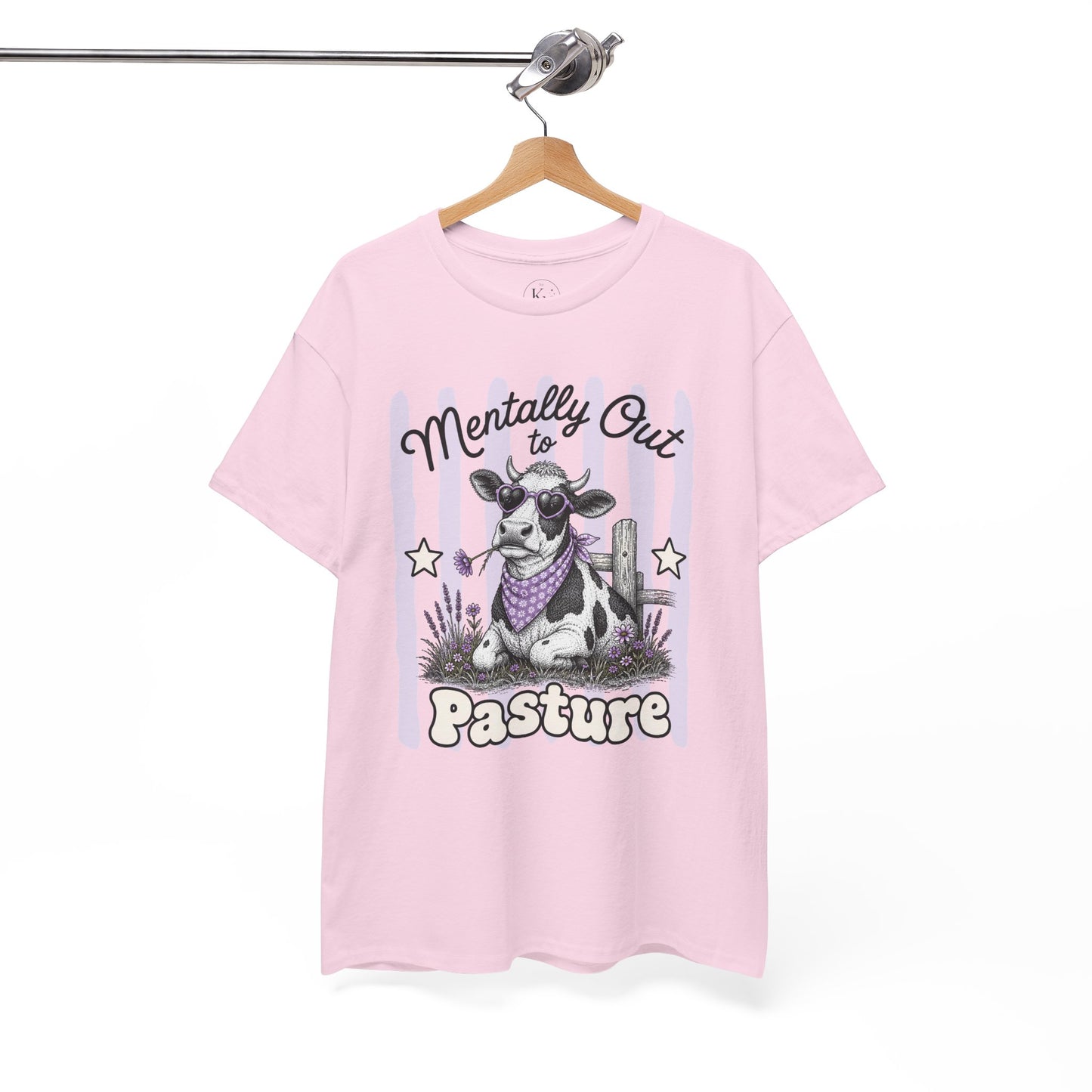 Mentally Out to Pasture Retro Cow Graphic Tee