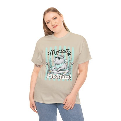 Mentally Floating Retro Capybara Graphic Tee