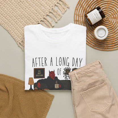 Introvert Humor T-Shirt — "After a Long Day of Pretending to Like People" Graphic Tee