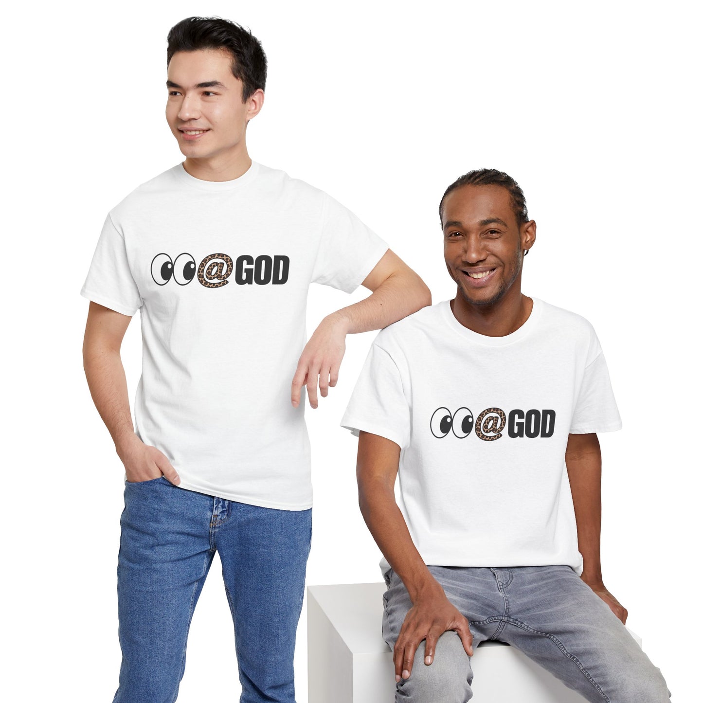 Look At God Leopard Print Graphic Tee