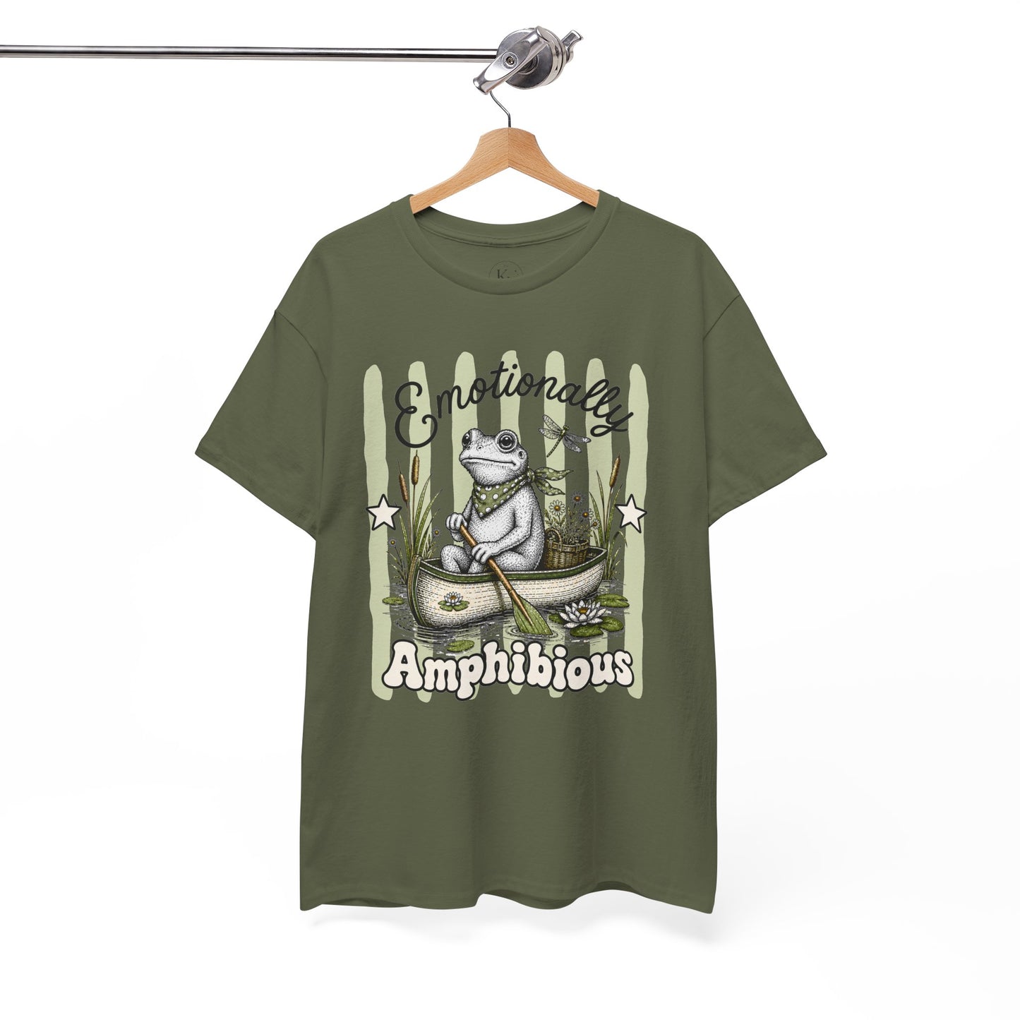 Emotionally Amphibious Retro Frog Graphic Tee