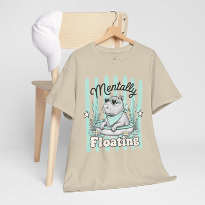 Mentally Floating Retro Capybara Graphic Tee