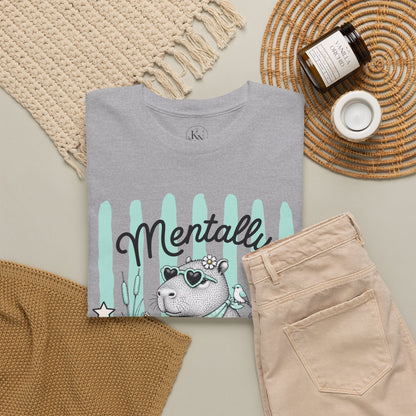 Mentally Floating Retro Capybara Graphic Tee