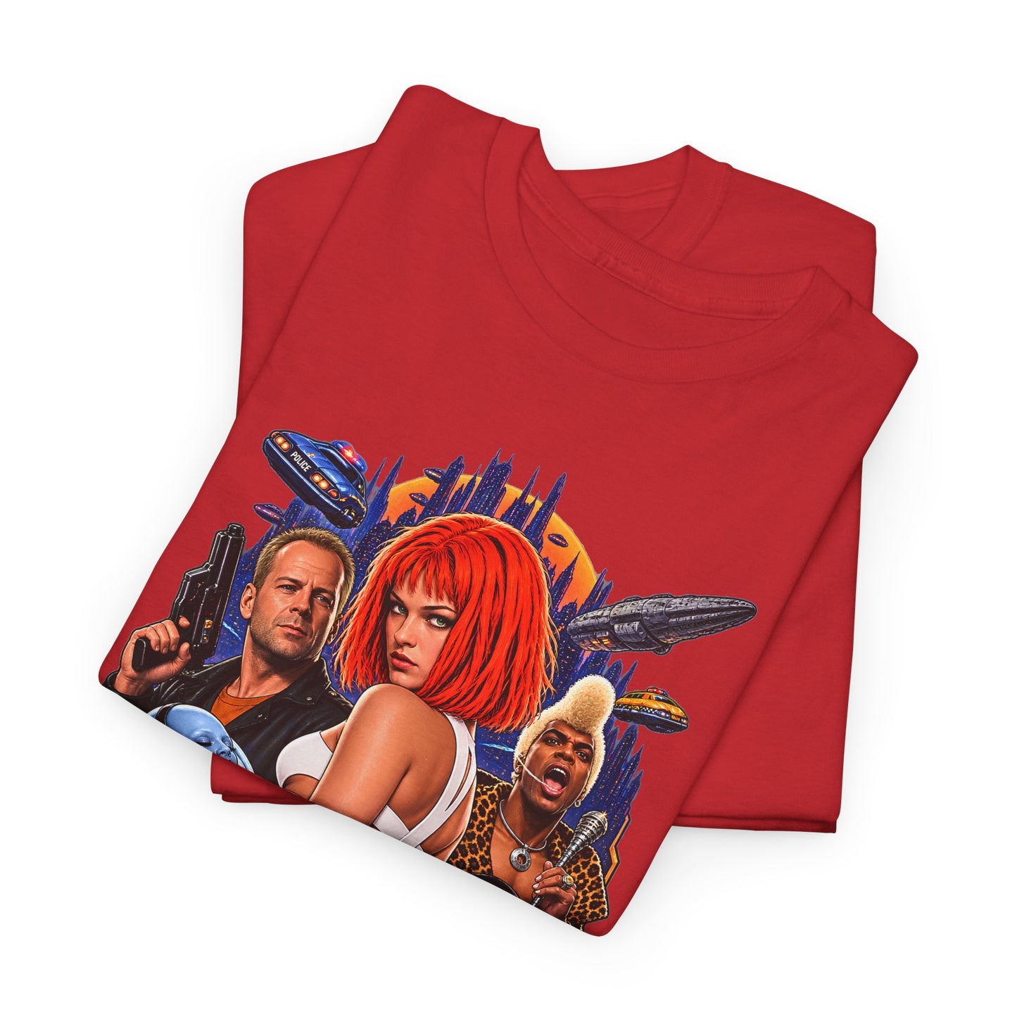 Retro Sci-Fi Character Collage Graphic Tee