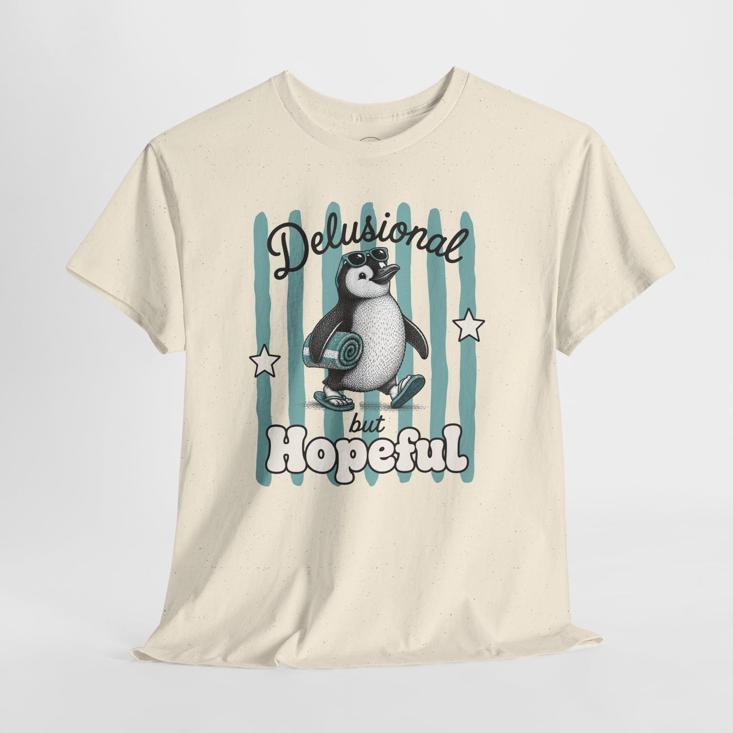 Delusional But Hopeful Retro Penguin Graphic Tee