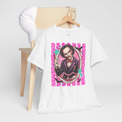 Saw Portrait Tee — Colorful Spooky Horror Shirt