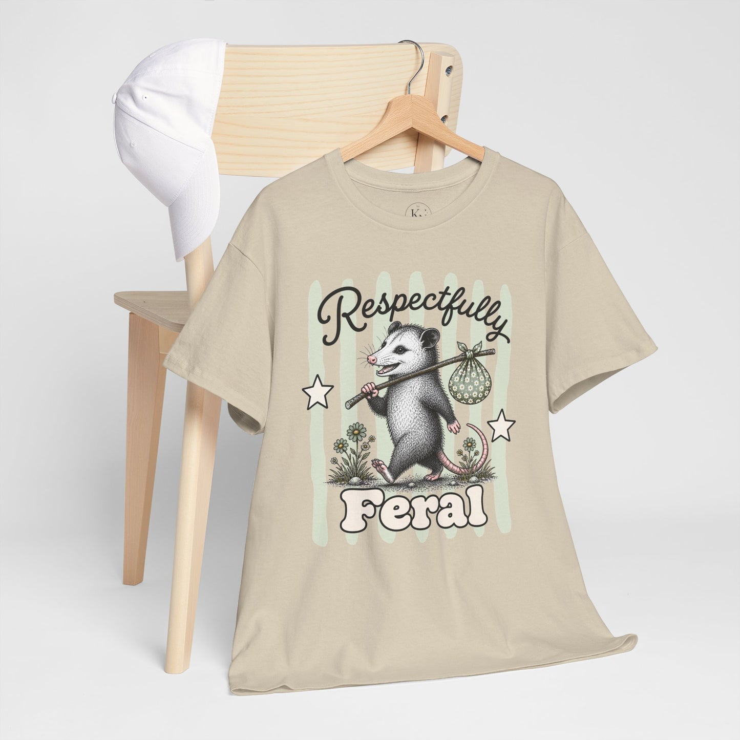 Respectfully Feral Retro Possum Graphic Tee