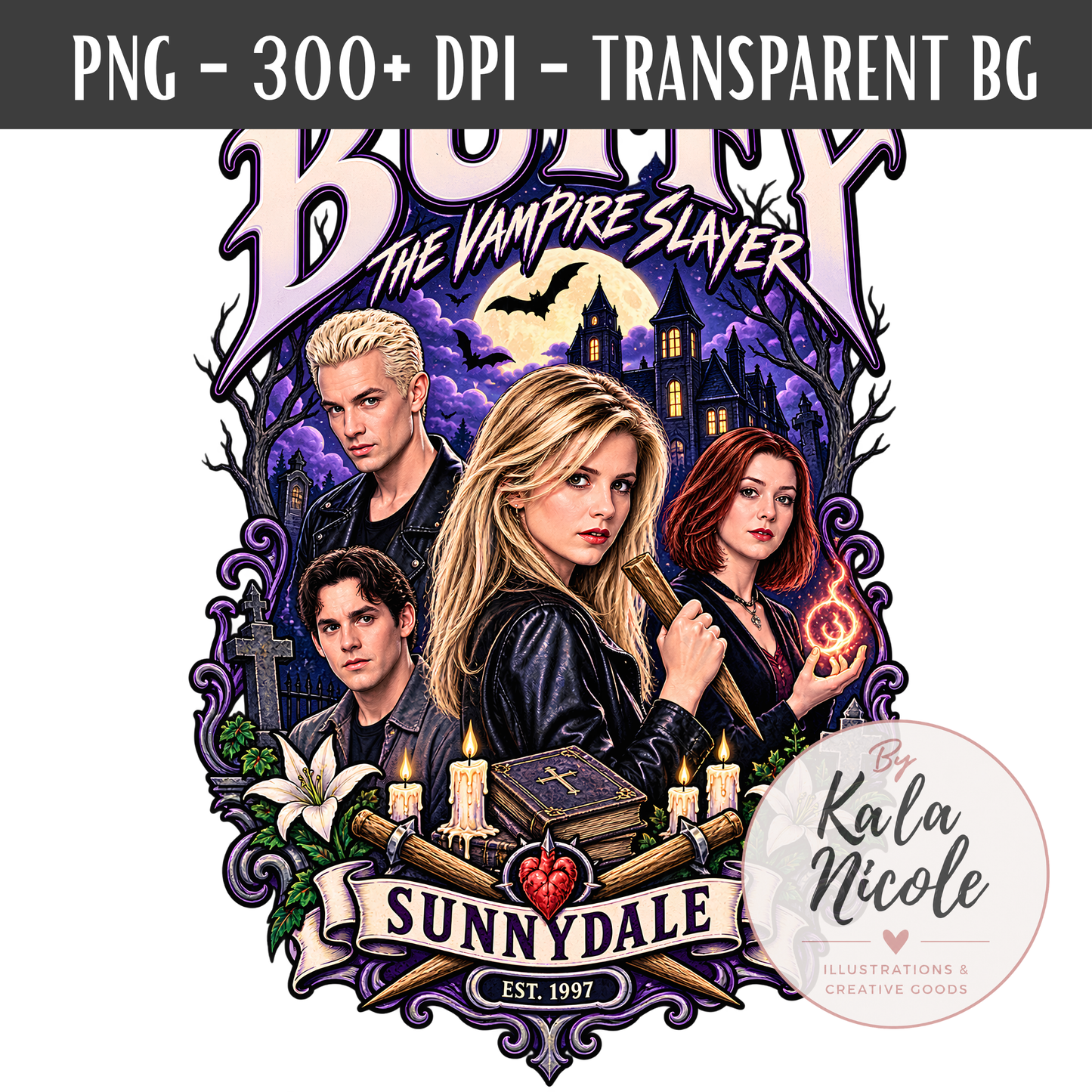 90s Spooky Movie Nostalgia PNG Bundle