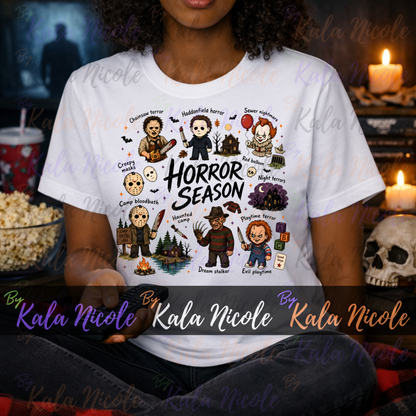 Horror Season Doodle PNG Bundle | Trendy Halloween PNG | Horror Movie Clipart (Digital Download)
