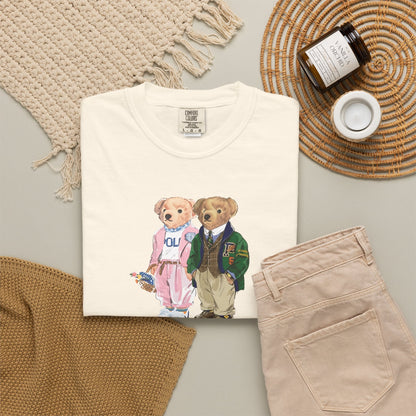 Personalized Couples T-Shirt — Custom Teddy Bear Graphic Tee | Gift for Him & Her
