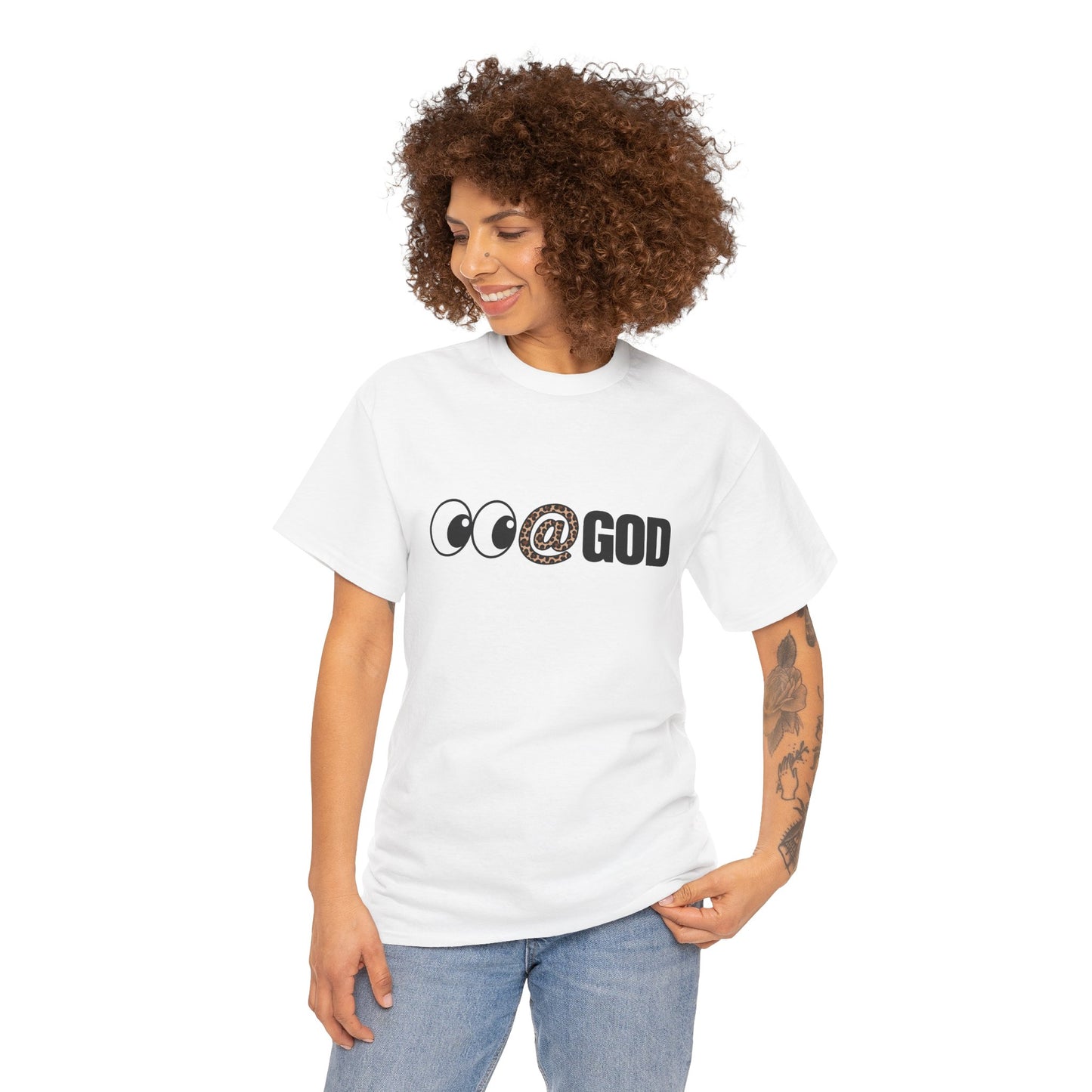 Look At God Leopard Print Graphic Tee