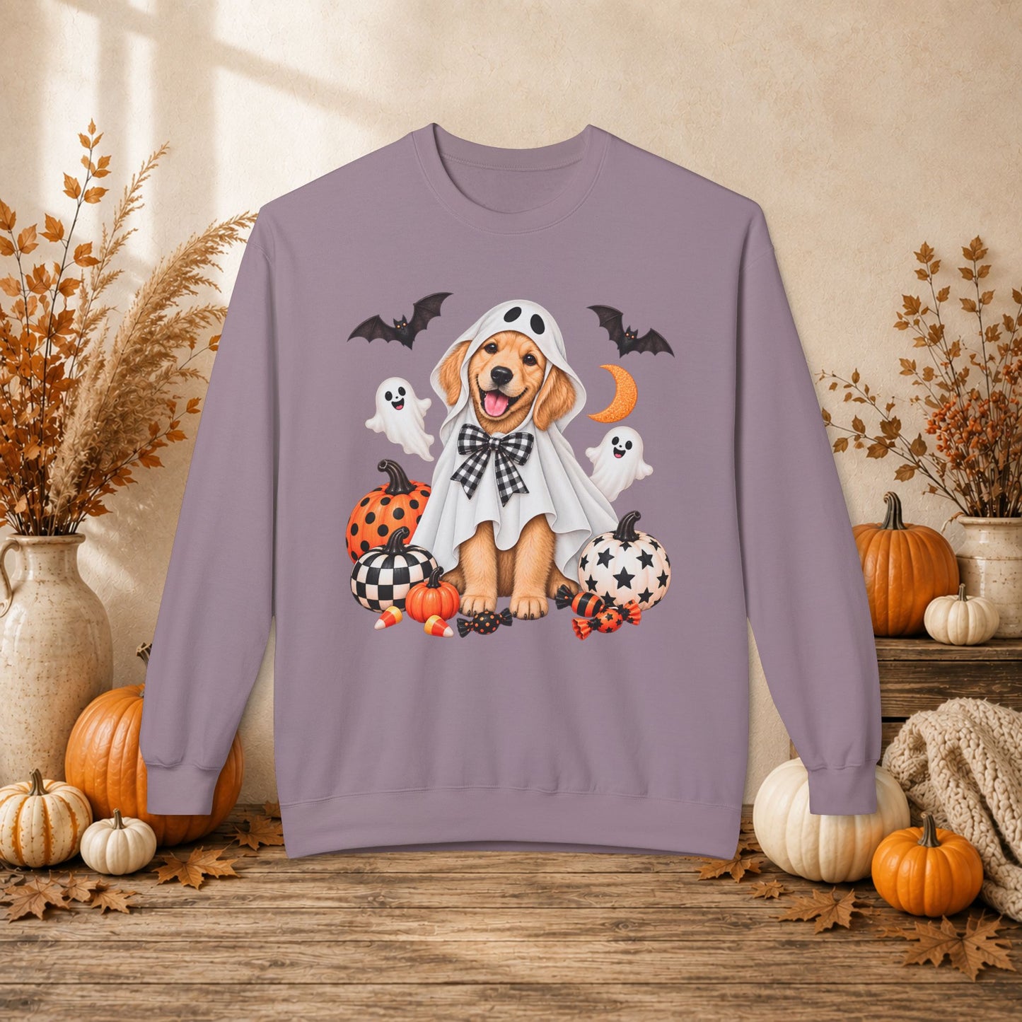 Golden Retriever Ghost Costume Sweatshirt
