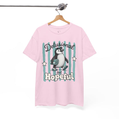 Delusional But Hopeful Retro Penguin Graphic Tee