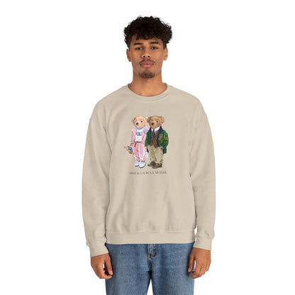 Personalized Couples Crewneck Sweatshirt — Custom Bear Illustration | Gift for Him & Her