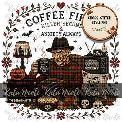 Horror Movie Cross-Stitch PNG | Freddy