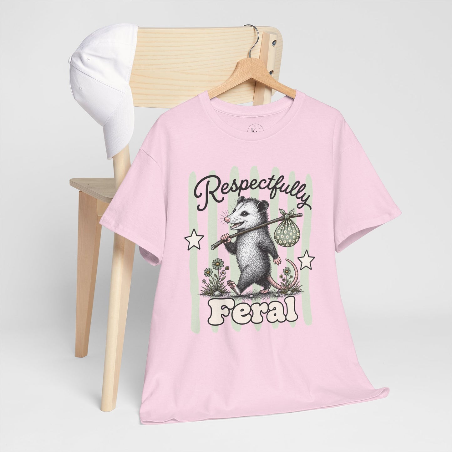 Respectfully Feral Retro Possum Graphic Tee