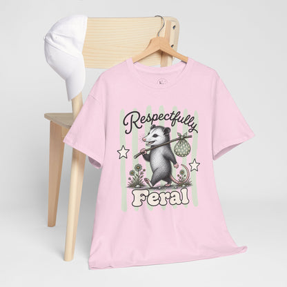 Respectfully Feral Retro Possum Graphic Tee