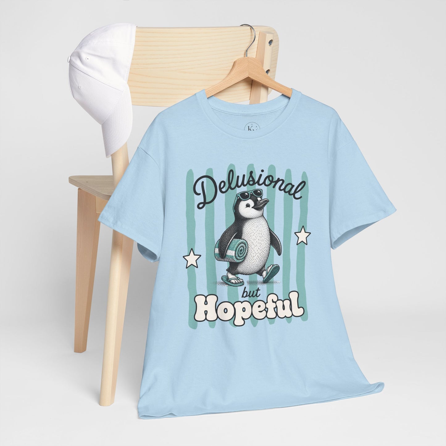 Delusional But Hopeful Retro Penguin Graphic Tee