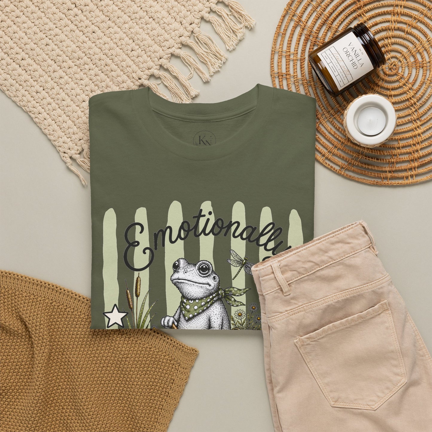 Emotionally Amphibious Retro Frog Graphic Tee