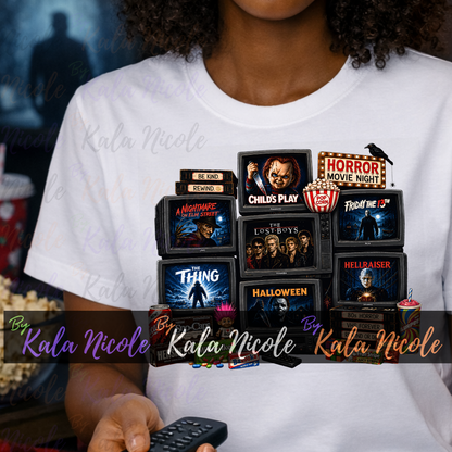 Horror Movie Night 80s PNG | Trendy Halloween PNG | Horror Movie Clipart (Digital Download)