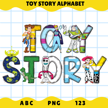 Toy Story Alphabet PNG Bundle | ABC 123