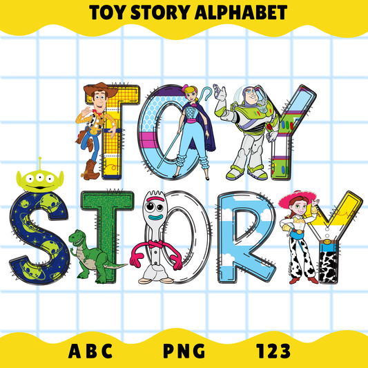 Toy Story Alphabet PNG Bundle | ABC 123