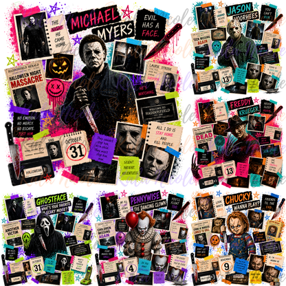 Horror Collage PNG Bundle | 12 Designs