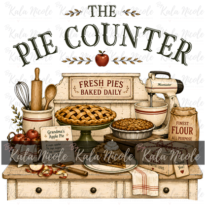 The Pie Counter PNG | Baker PNG | Vintage Country Fall Clipart (Digital Download)