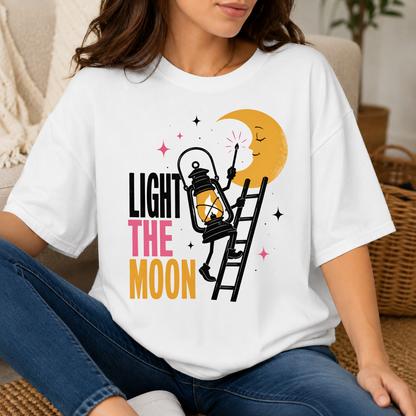 Light the Moon Pop Art Tee — Lantern Lighting the Moon Graphic Tee