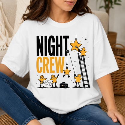 Night Crew Pop Art Tee — Stars Hanging Stars Graphic Tee