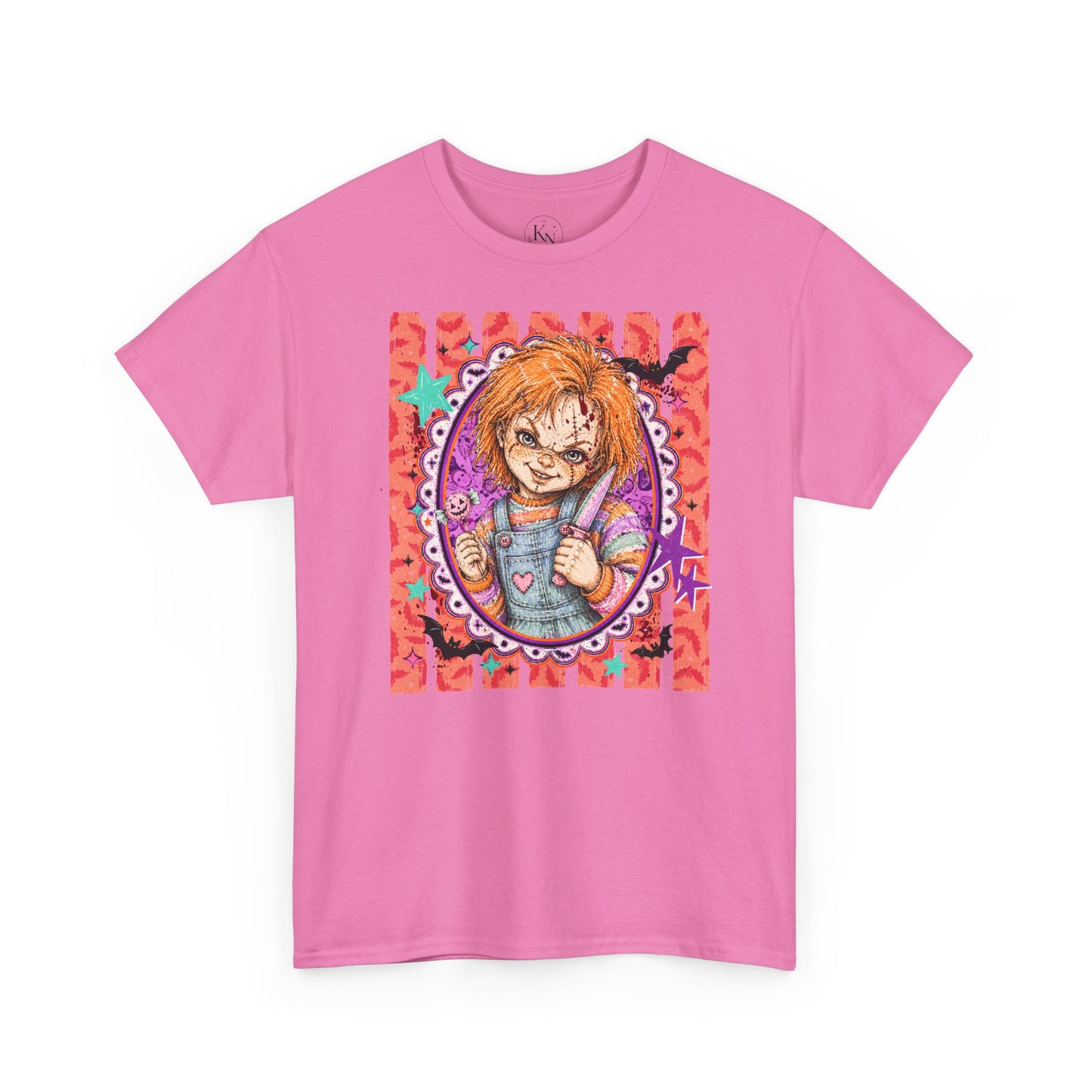 Chucky Portrait Tee — Colorful Spooky Horror Shirt