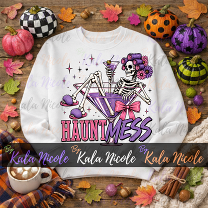 Haunt Mess PNG Bundle | Trendy Halloween PNG | Fall PNG | Cute Skeleton Clipart (Digital Download)