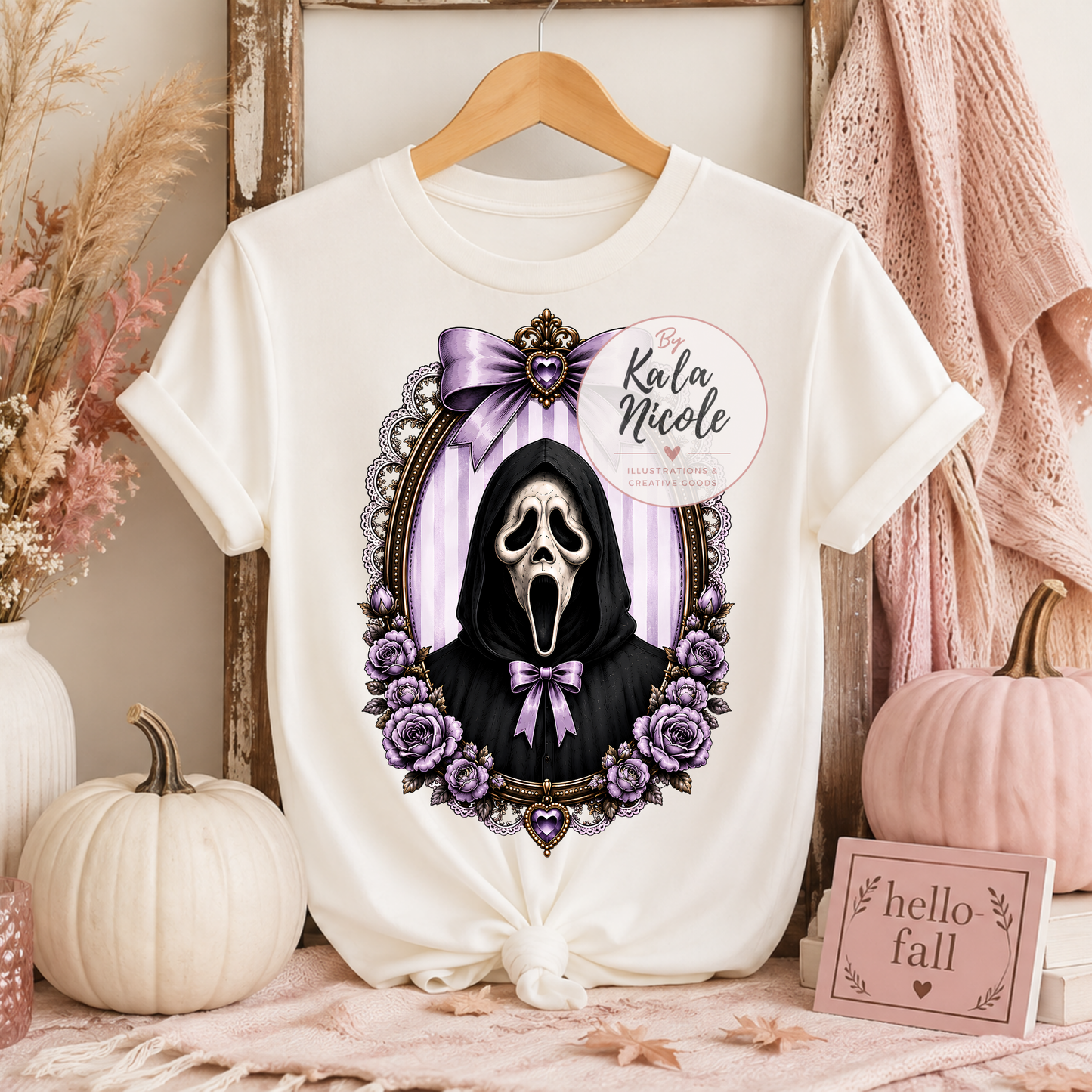 Coquette Horror Portrait PNG | Ghostface Slasher
