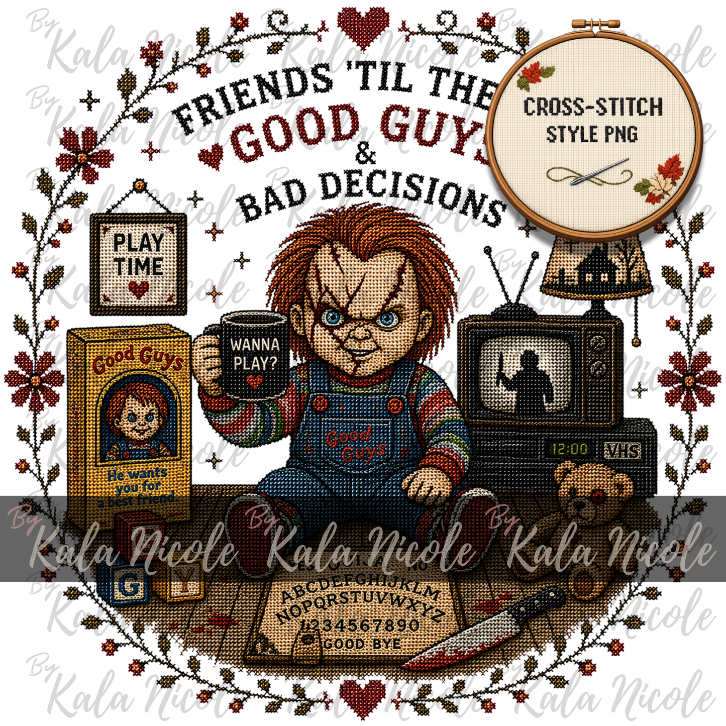 Horror Movie Cross-Stitch PNG | Chucky