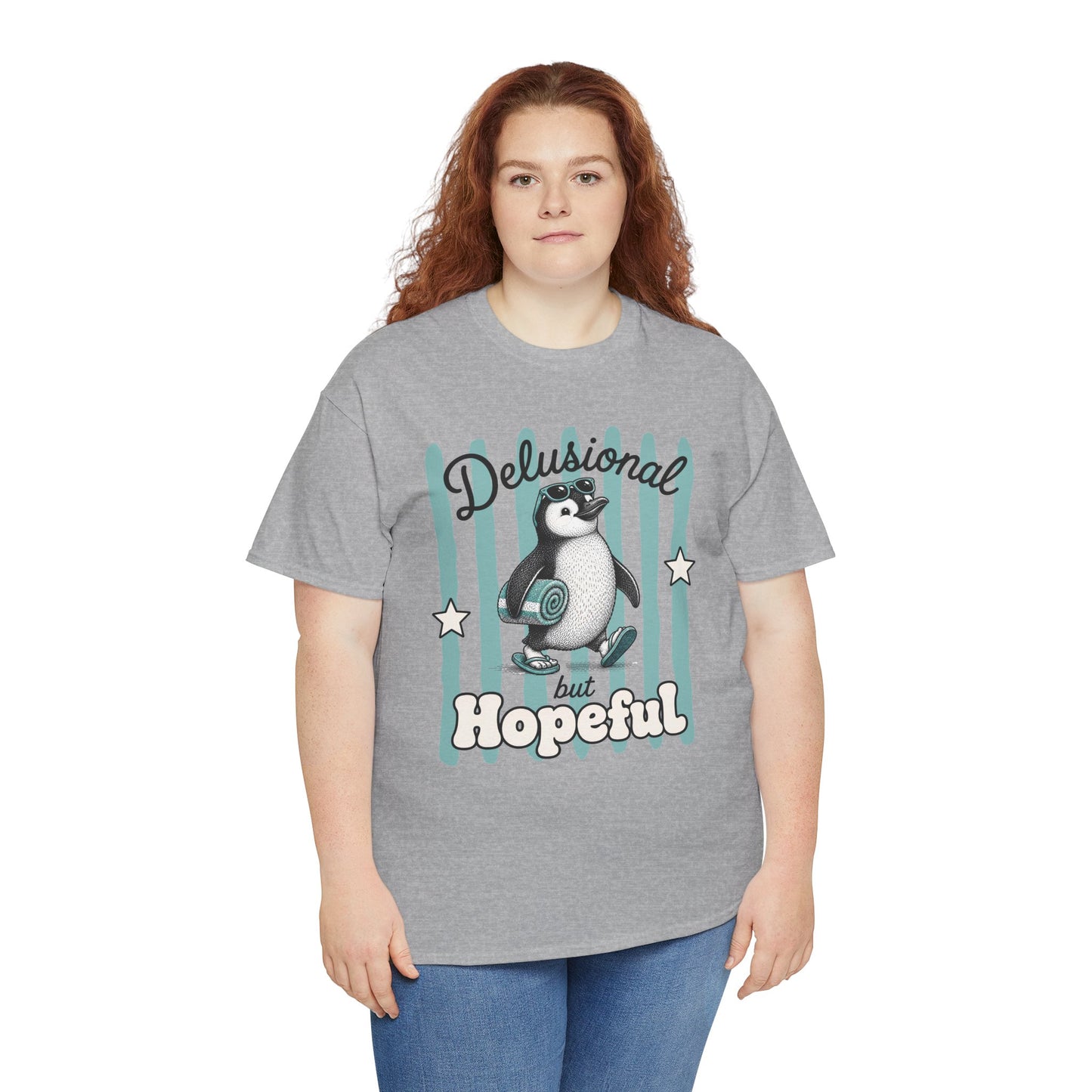Delusional But Hopeful Retro Penguin Graphic Tee