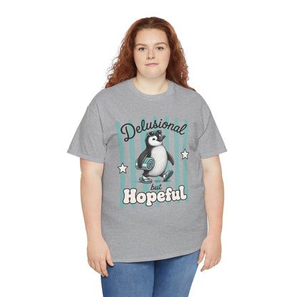 Delusional But Hopeful Retro Penguin Graphic Tee