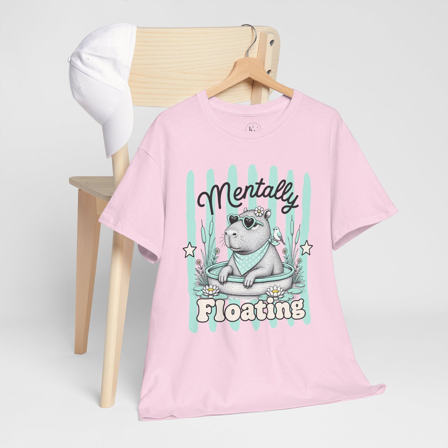 Mentally Floating Retro Capybara Graphic Tee