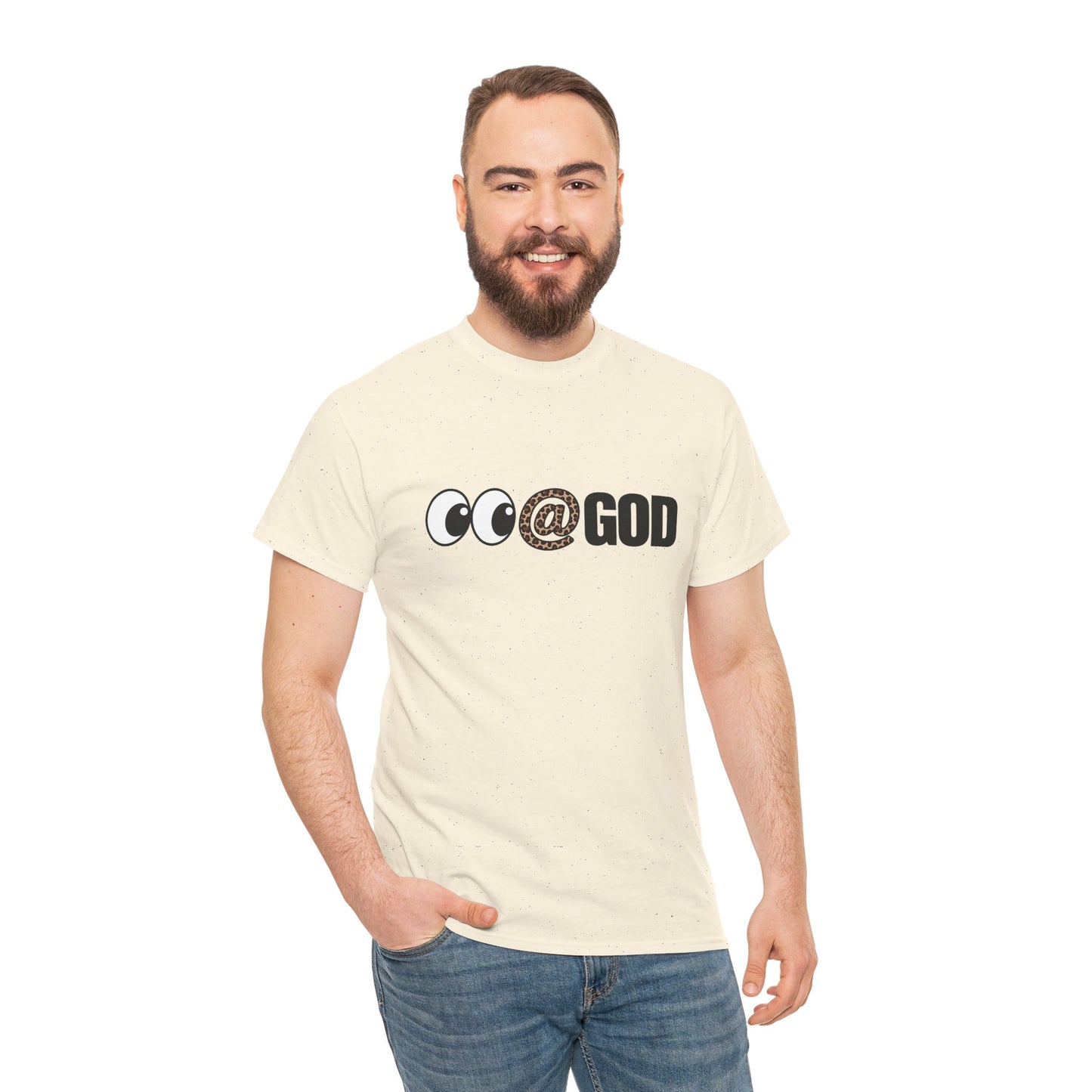 Look At God Leopard Print Graphic Tee