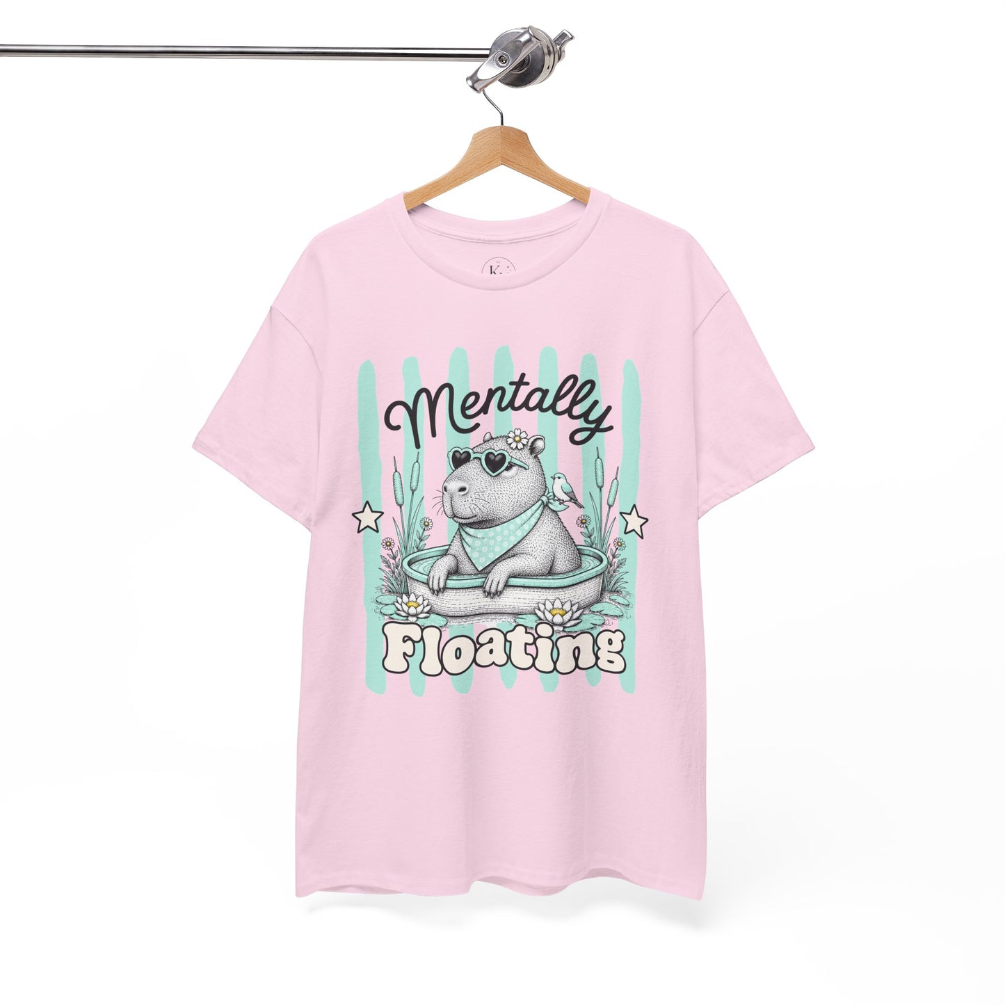 Mentally Floating Retro Capybara Graphic Tee