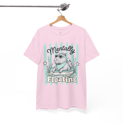 Mentally Floating Retro Capybara Graphic Tee