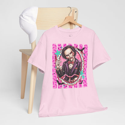Saw Portrait Tee — Colorful Spooky Horror Shirt