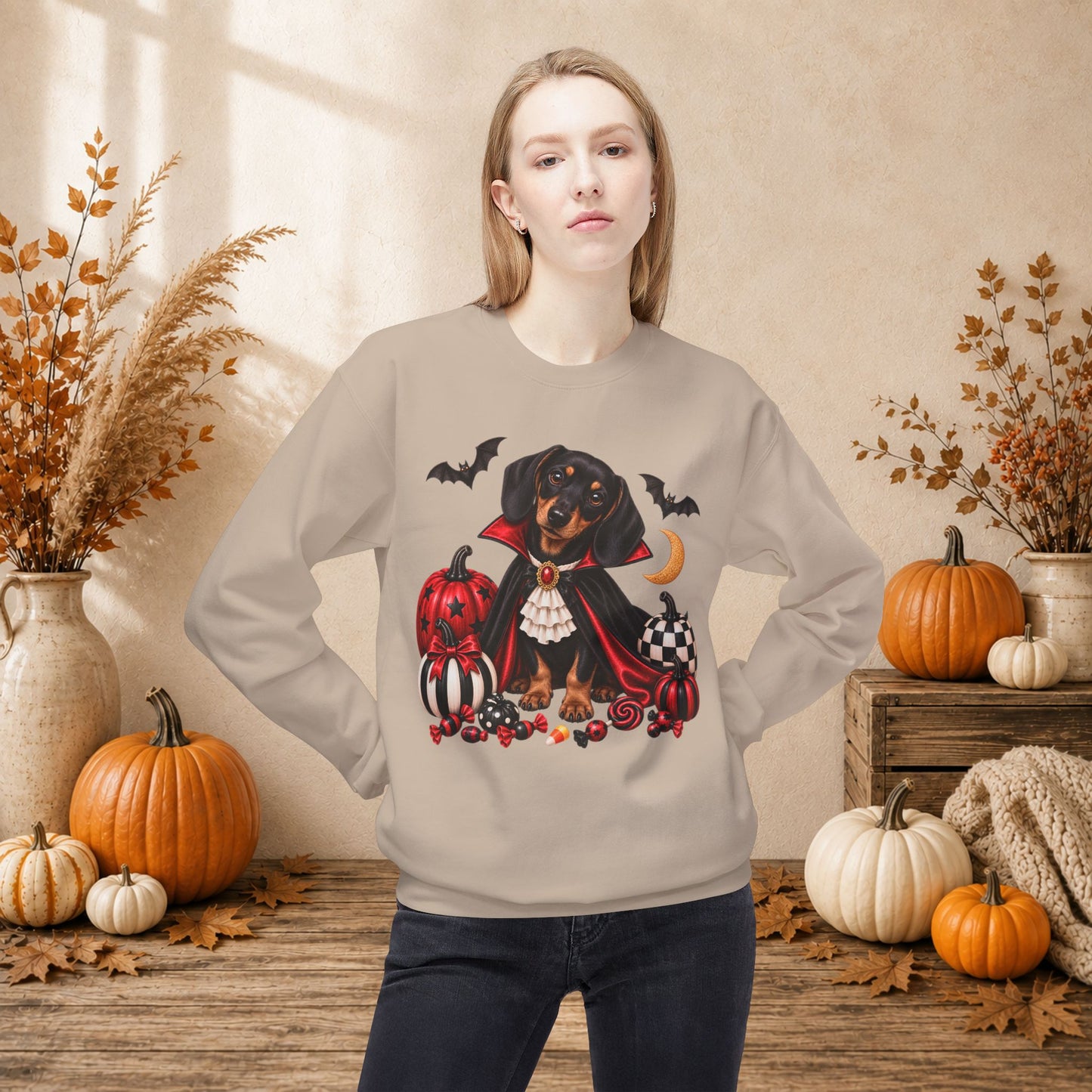 Dachshund Vampire Halloween Sweatshirt