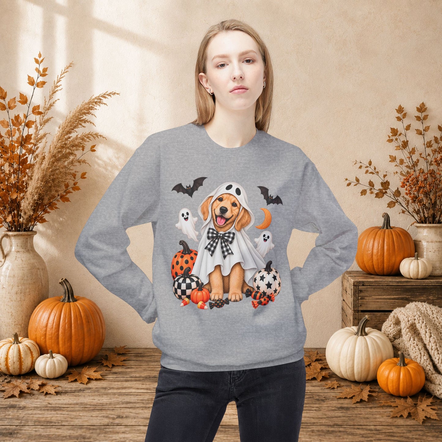 Golden Retriever Ghost Costume Sweatshirt