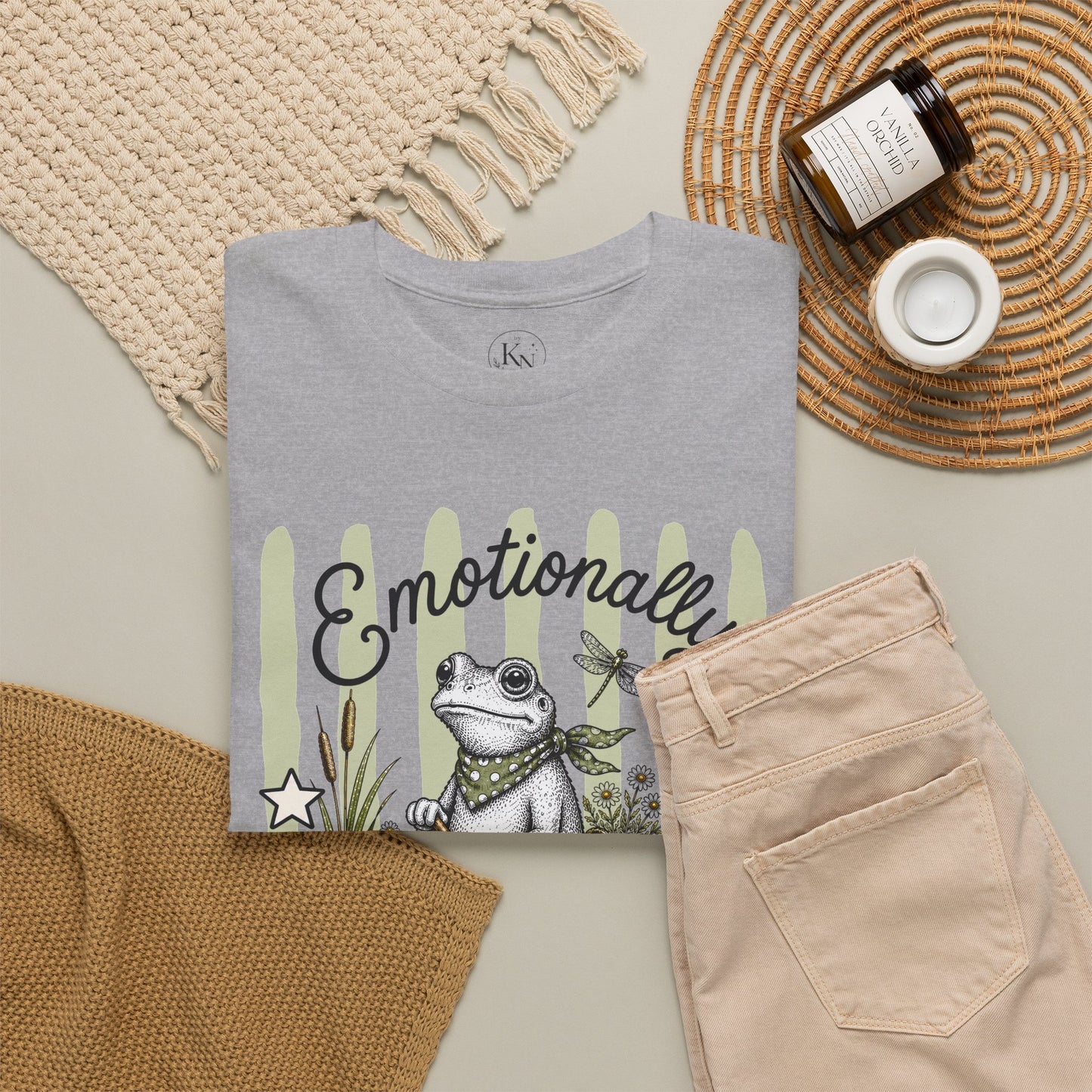 Emotionally Amphibious Retro Frog Graphic Tee