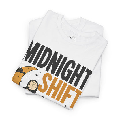 Midnight Shift Pop Art Tee — Moon & Stars 'Clocking In' Night Tee