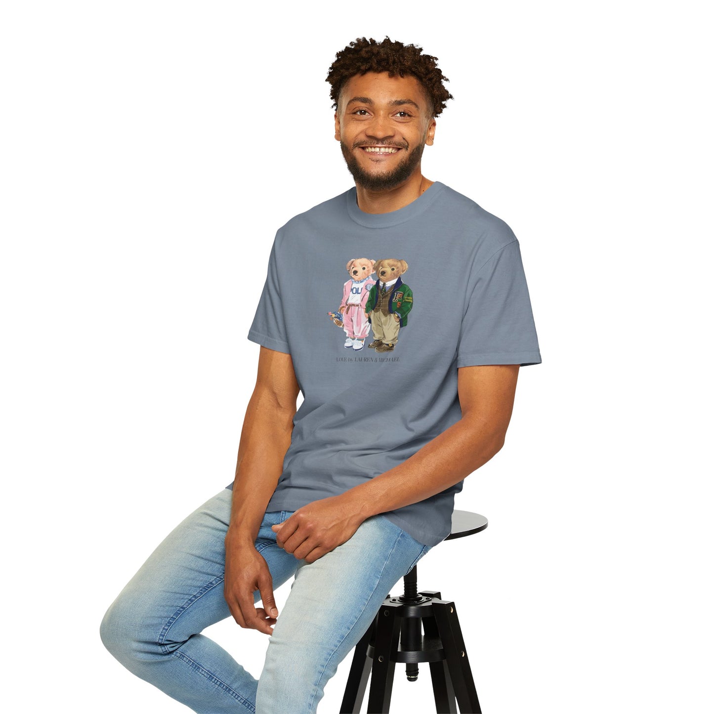 Personalized Couples T-Shirt — Custom Teddy Bear Graphic Tee | Gift for Him & Her