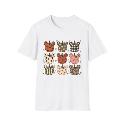 Mickey Pumpkin Patch Tee — Cute Plaid & Floral Halloween T-Shirt
