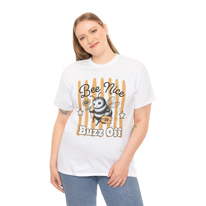 Bee Nice or Buzz Off Retro Bee Graphic Tee