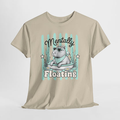 Mentally Floating Retro Capybara Graphic Tee